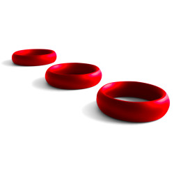 Black Label Cockring en métal Donut Strass Rouge